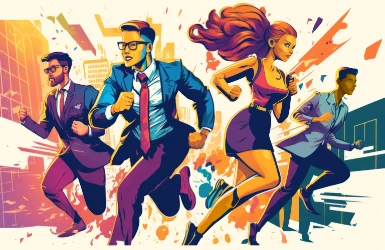 Agiles Unternehmensteam beim Start eines Projekts