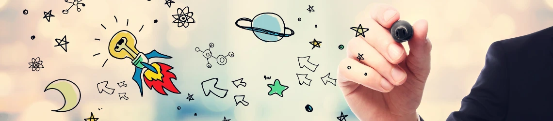 Businessman zeichnet ein Konzept