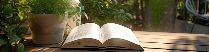 Buch in einem Garten