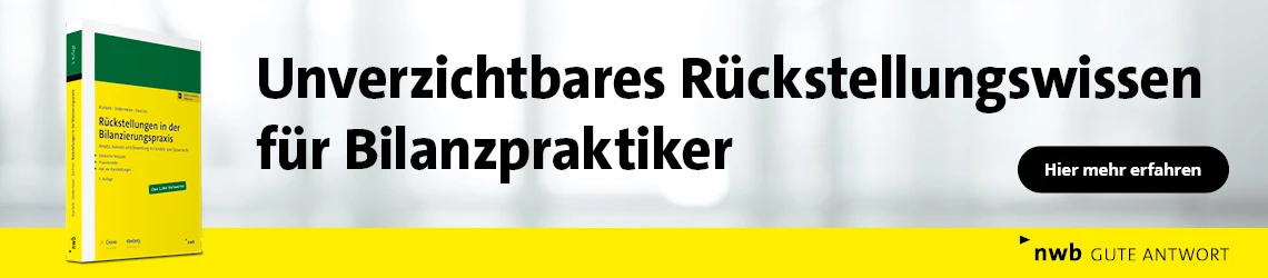 Banner nwb Rückstellungen in der Bilanzierungspraxis