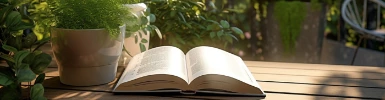 Buch in einem Garten