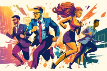 Agiles Unternehmensteam beim Start eines Projekts