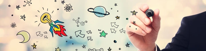 Businessman zeichnet ein Konzept